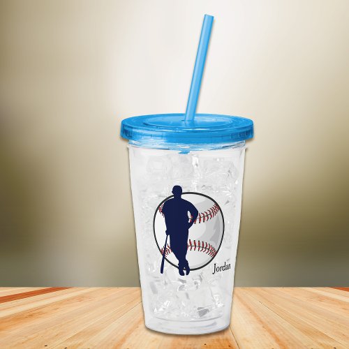 Baseball Player Personalized Acrylic Tumbler