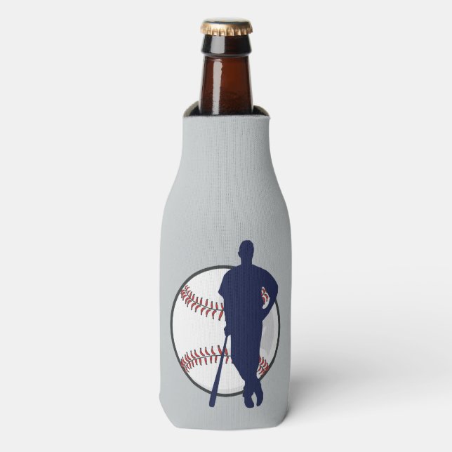 Baseball Player Personalized Bottle Cooler (Bottle Front)
