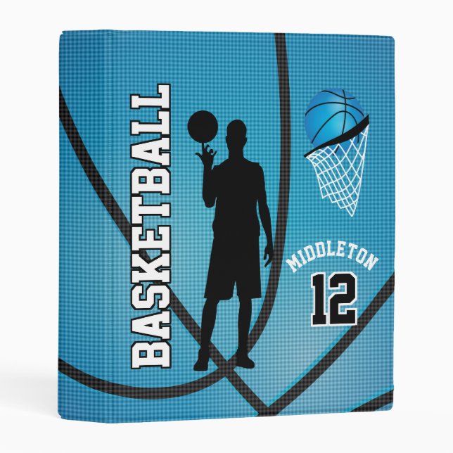 Baseball Player- Photo Album - Blue Mini Binder (Front/Spine)