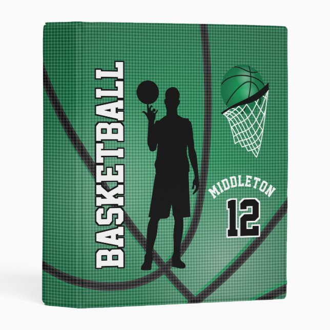 Baseball Player- Photo Album - Green Mini Binder (Front/Spine)