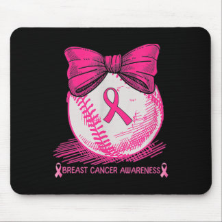 Baseball Player Pink Ribbon Breast Cancer Awarenes Mouse Pad