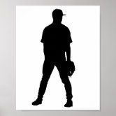 Baseball Player Silhouette Poster | Zazzle