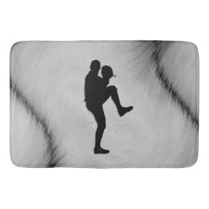 Baseball Player Pitcher Windup Bath Mat