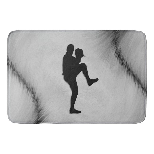 Baseball Player Pitcher Windup Bath Mat (Front)