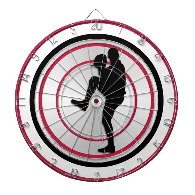 Baseball Player Pitcher Windup Dartboard With Darts (Front)