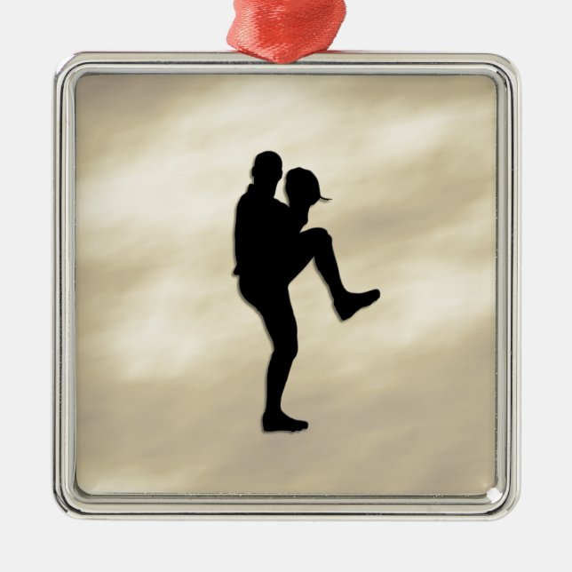 Baseball Player Pitcher windup Metal Ornament (Front)