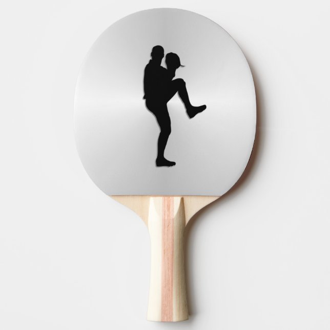 Baseball Player Pitcher Windup Ping-Pong Paddle (Front)