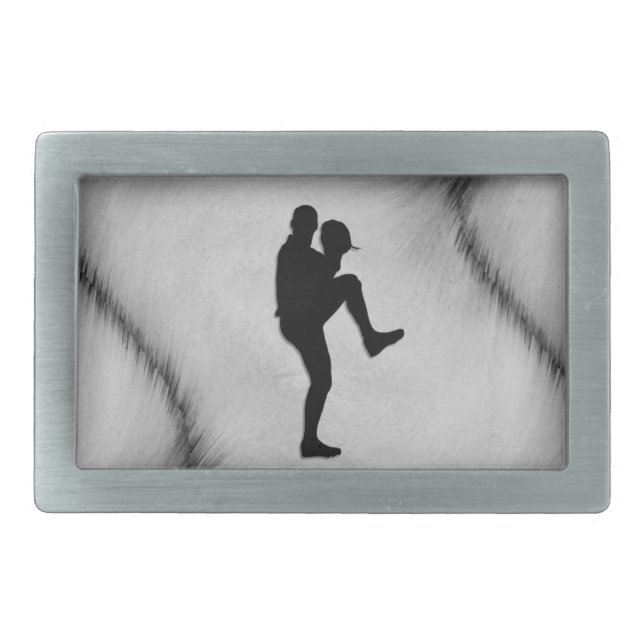 Baseball Player Pitcher Windup Rectangular Belt Buckle (Front)