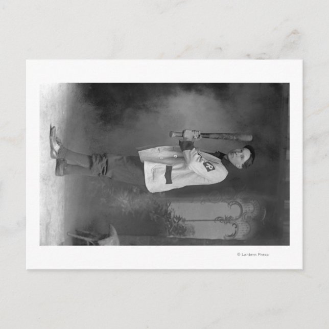 Baseball Player Portrait holding Bat Postcard (Front)