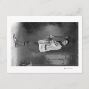 Baseball Player Portrait holding Bat Postcard