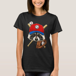 Baseball Player Raccoon Pitcher Catcher Baseball C T-Shirt