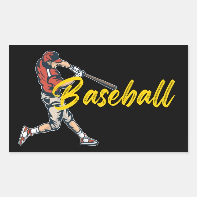 Baseball Player Rectangular Sticker (Front)