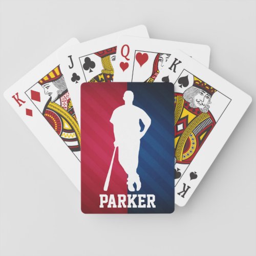 Baseball Player Red White and Blue Poker Cards