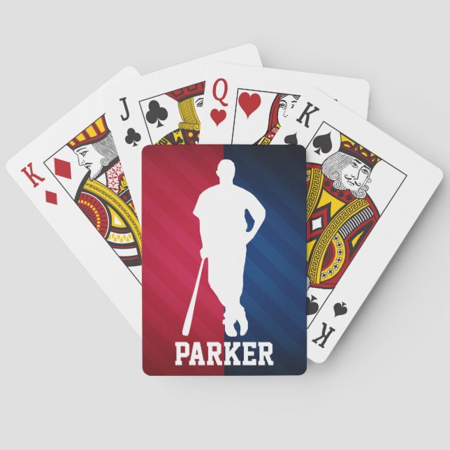 Baseball Player; Red, White, and Blue Poker Cards (Back)