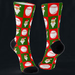 Baseball Player Santa Christmas Pattern Holiday Socks<br><div class="desc">A wonderful Christmas gift for baseball players! Special baseball Christmas socks featuring a red and green checkered Christmas pattern with baseballs on the red squares and a cute Santa Clause face on the green squares. These make great stocking stuffers and Christmas gifts for baseball players, and they're fun to wear...</div>