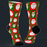 Baseball Player Santa Christmas Pattern Holiday Socks<br><div class="desc">A wonderful Christmas gift for baseball players! Special baseball Christmas socks featuring a red and green checkered Christmas pattern with baseballs on the red squares and a cute Santa Clause face on the green squares. These make great stocking stuffers and Christmas gifts for baseball players, and they're fun to wear...</div>
