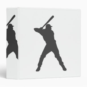 Baseball player silhouette 3 ring binder