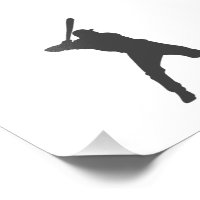 Baseball player silhouette photo print