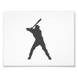 Baseball player silhouette photo print