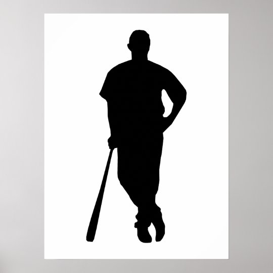 Download Baseball Player Silhouette Poster | Zazzle.com