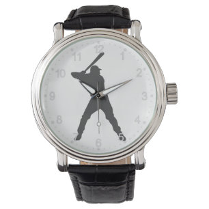 Baseball  player  silhouette watch