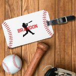 Baseball Player Silhouette With Name Sports Bag   Luggage Tag<br><div class="desc">Are you searching for a special and customized present for the baseball fan in your life, something for a kid who loves baseball, or perhaps you want one for the baseball coach? Look no further than our personalized Baseball Game Sports Towel, which features a silhouette of a baseball player hitting a...</div>
