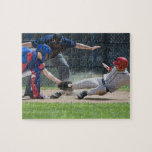 Baseball Player Sliding Into Home Plate Jigsaw Puzzle at Zazzle