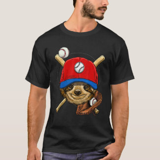 Baseball Player Sloth Pitcher Catcher Baseball Co T-Shirt