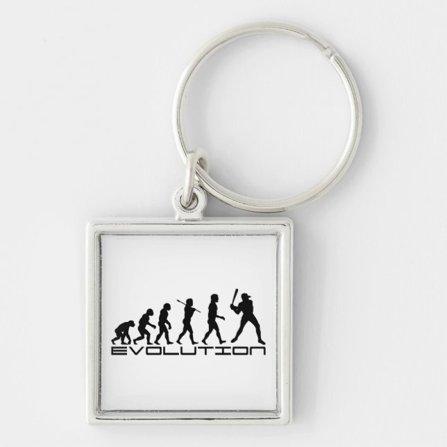 Baseball Player Sport Evolution Art Keychain (Front)