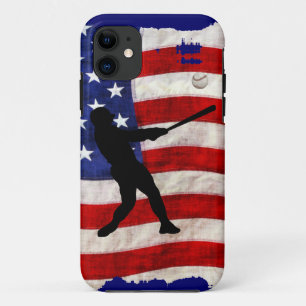 Baseball Player Sports Ball Game US Flag iPhone 11 Case