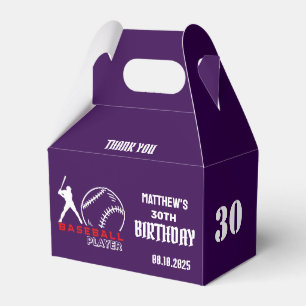 Baseball Player, Team, Birthday Favor Box