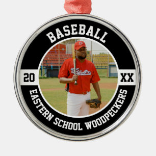 Baseball Player Team High School Senior Night Team Metal Ornament