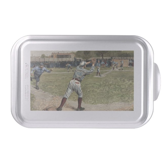 Baseball Player Thrown Out at Second Base Cake Pan (Front)