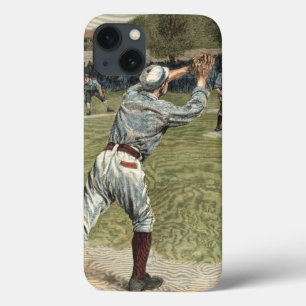 Baseball Player Thrown Out at Second Base iPhone 13 Case