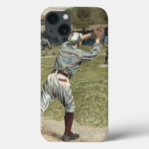 Baseball Player Thrown Out at Second Base iPhone 13 Case