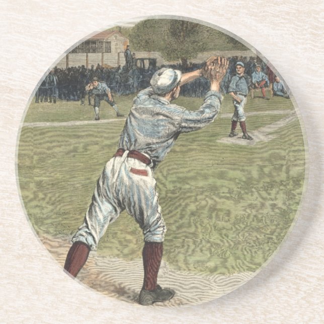 Baseball Player Thrown Out at Second Base Coaster (Front)