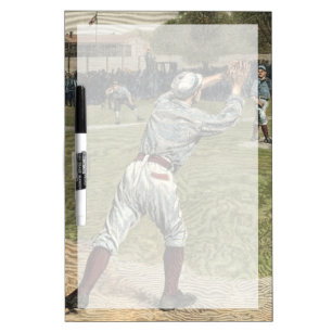 Baseball Player Thrown Out at Second Base Dry Erase Board