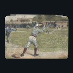 Baseball Player Thrown Out at Second Base iPad Mini Cover<br><div class="desc">This painting belongs in Ken Burns' baseball documentary! A player is thrown out at second as he hustles to reach the base. The perfect gift for the seamhead in your life!</div>