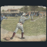 Baseball Player Thrown Out at Second Base iPad Smart Cover<br><div class="desc">This painting belongs in Ken Burns' baseball documentary! A player is thrown out at second as he hustles to reach the base. The perfect gift for the seamhead in your life!</div>