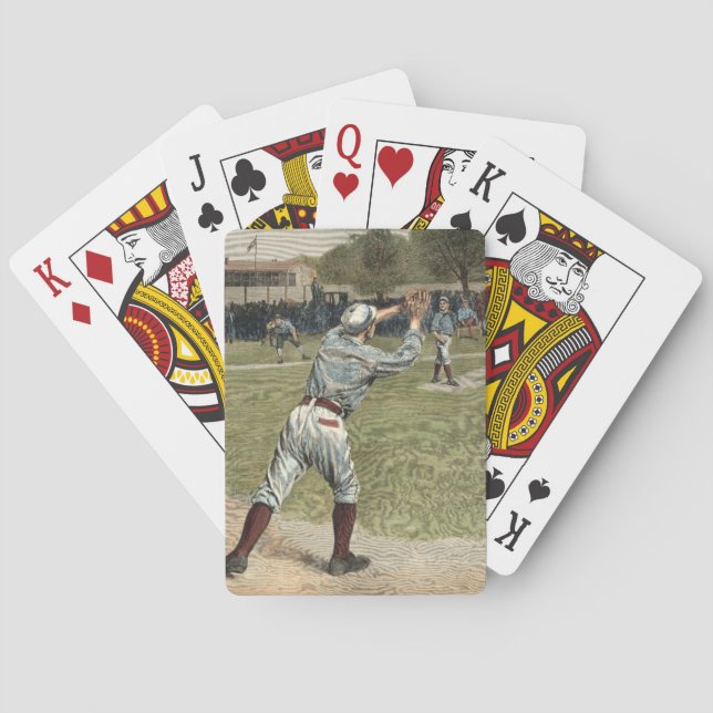 Baseball Player Thrown Out at Second Base Poker Cards (Back)