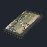 Baseball Player Thrown Out at Second Base Tri-fold Wallet<br><div class="desc">This painting belongs in Ken Burns' baseball documentary! A player is thrown out at second as he hustles to reach the base. The perfect gift for the seamhead in your life!</div>