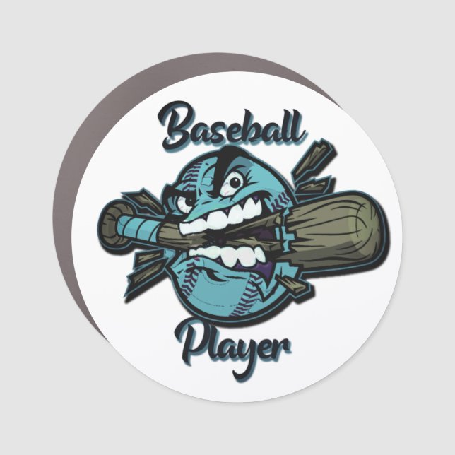 Baseball player trucker hat keychain bottle opener car magnet (Front)