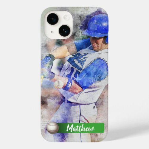 Baseball Player with Blue Uniform Case_Mate iPhone 14 Case