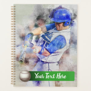 Baseball Player with Blue Uniform Planner