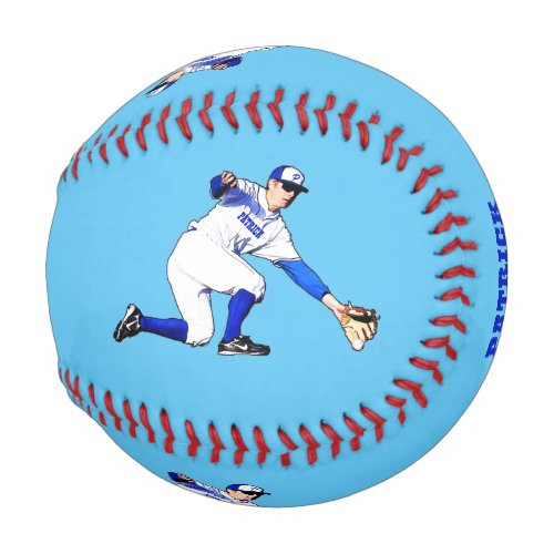 Baseball Player With Your Name Or Monogram Blue