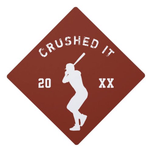 Baseball Players Crushed It Red Graduation Graduation Cap Topper