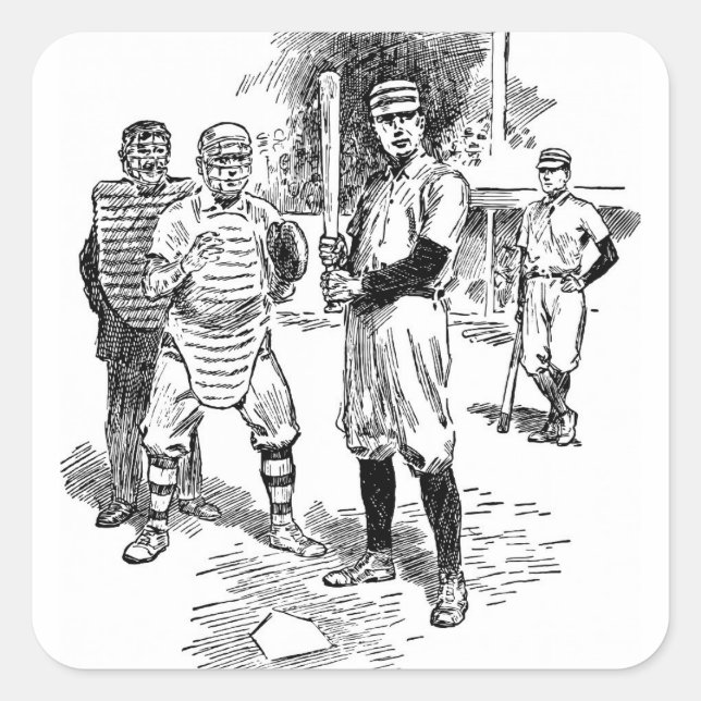 Baseball:Players Square Sticker (Front)