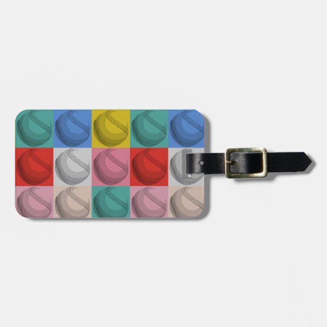 Baseball Pop Art Luggage Tag (Front Horizontal)
