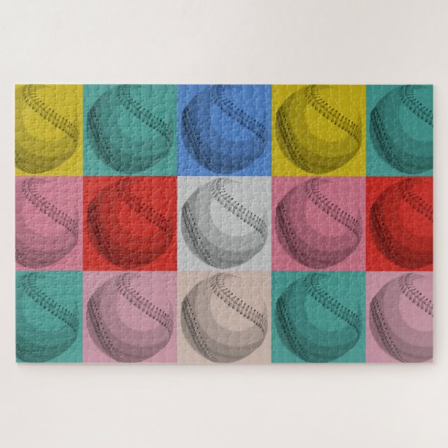 Baseball Pop Art - Popular Sports Jigsaw Puzzle (Horizontal)