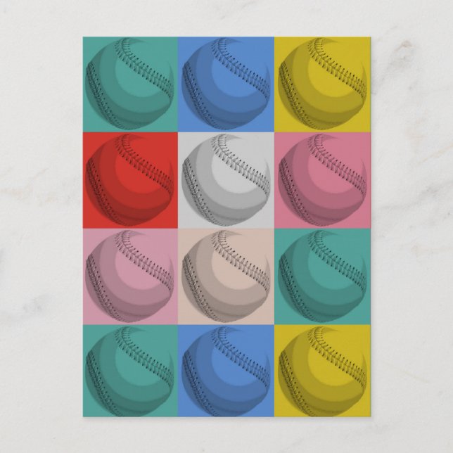 Baseball Pop Art Postcard (Front)